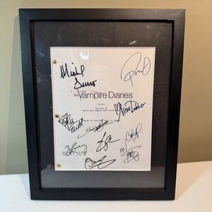 The Vampire Diaries Pilot Script Cover Framed Autographed Cast Signatures CW TV